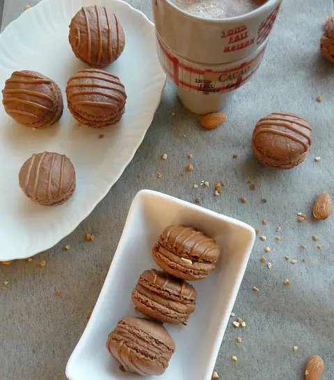 macarons chocolat praliné