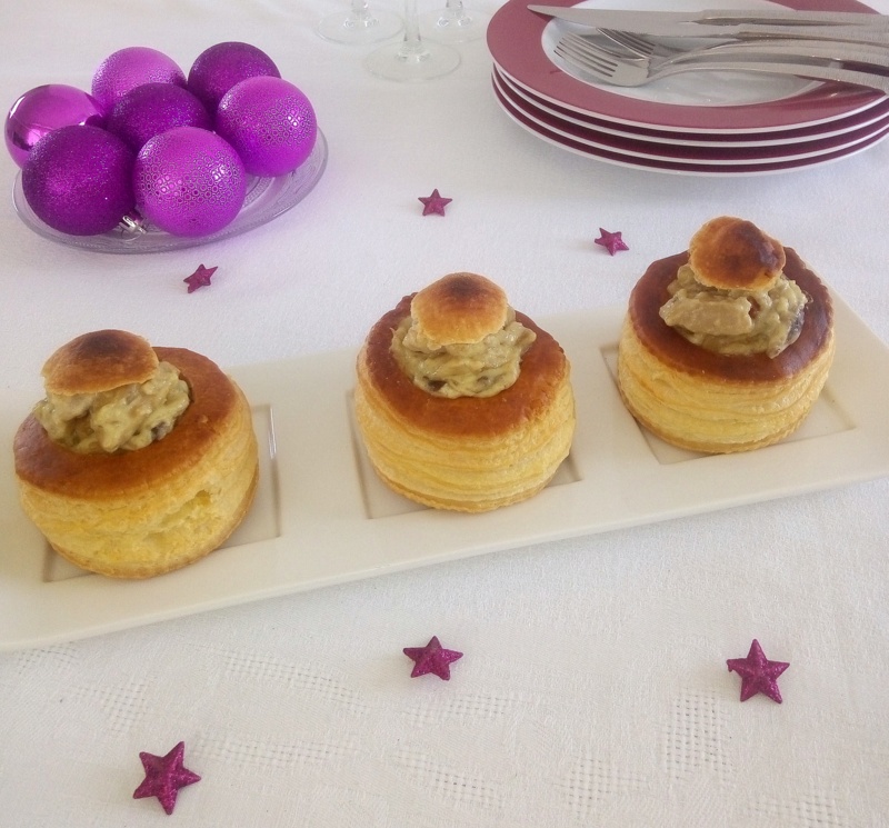 bouchées au boudin blanc et champignons