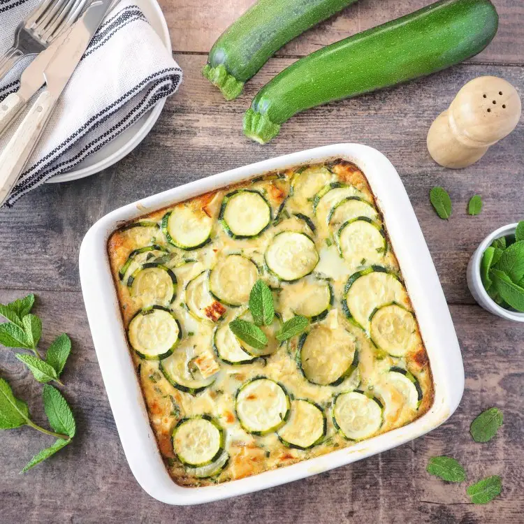 clafoutis léger aux courgettes et chèvre