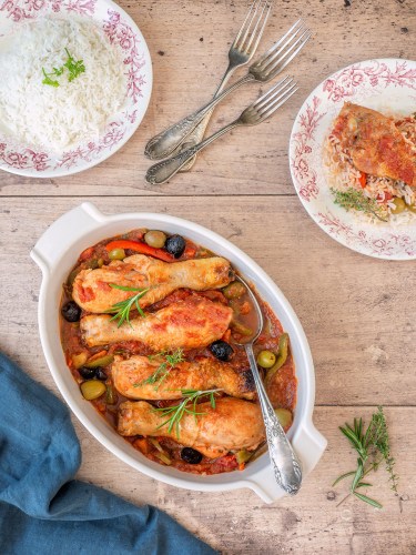 Poulet à la provençale (tomate, olive, poivron) - Les petits secrets de ...