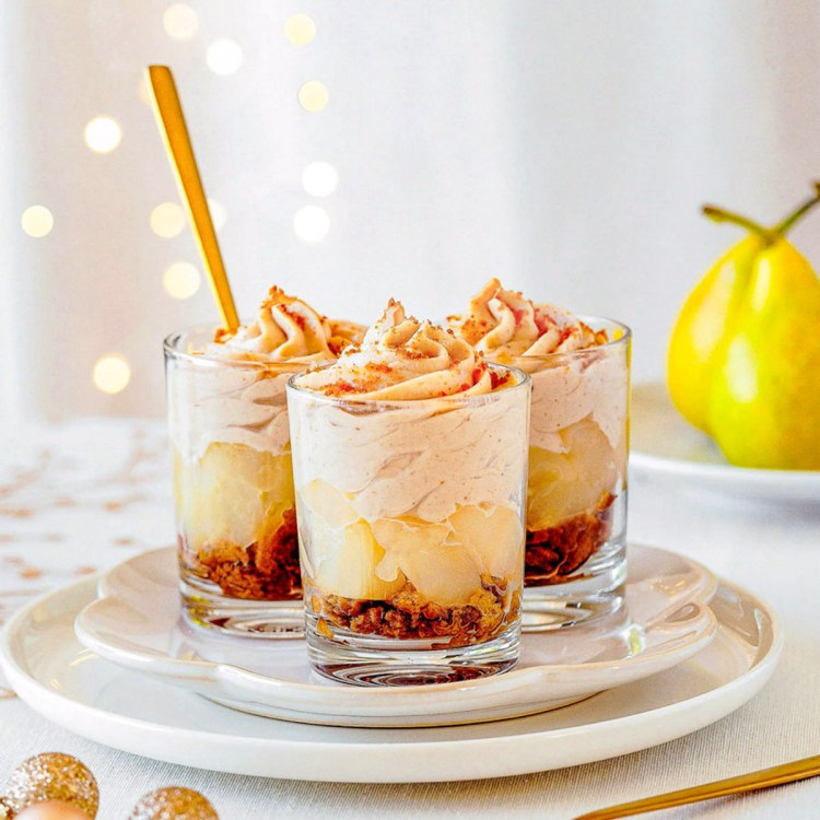 Verrines de Noël : poire, marron et spéculoos