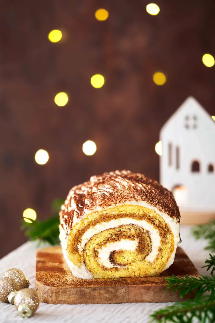 Bûche tiramisu roulée mascarpone