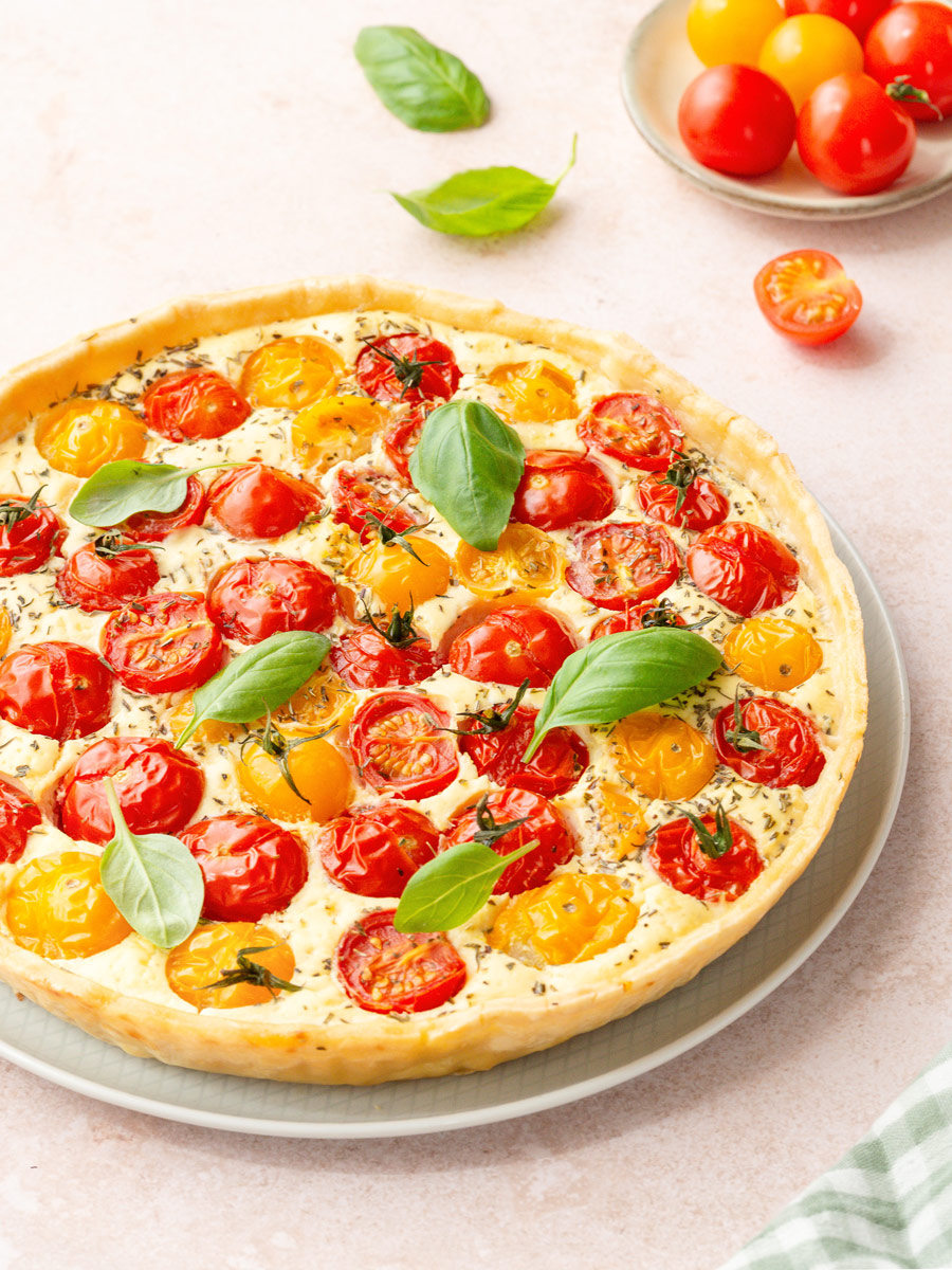 Tarte aux tomates cerises et ricotta