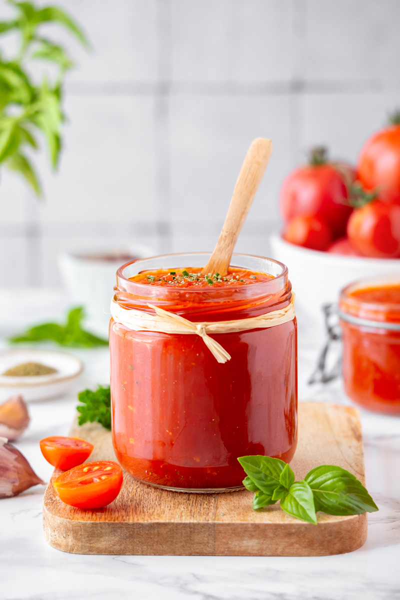 Bocal de sauce tomate maison