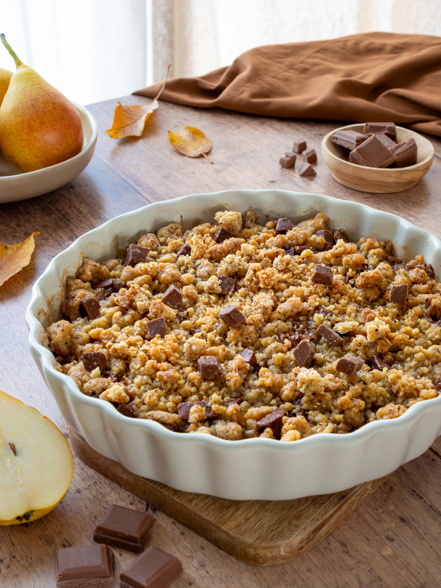 Crumble poires chocolat